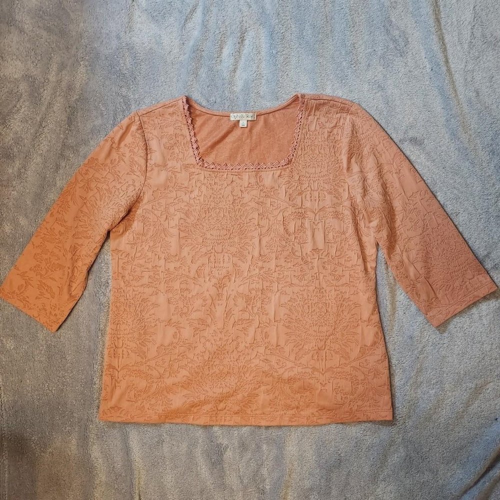 Lace floral top by Ophelia Roe size large.